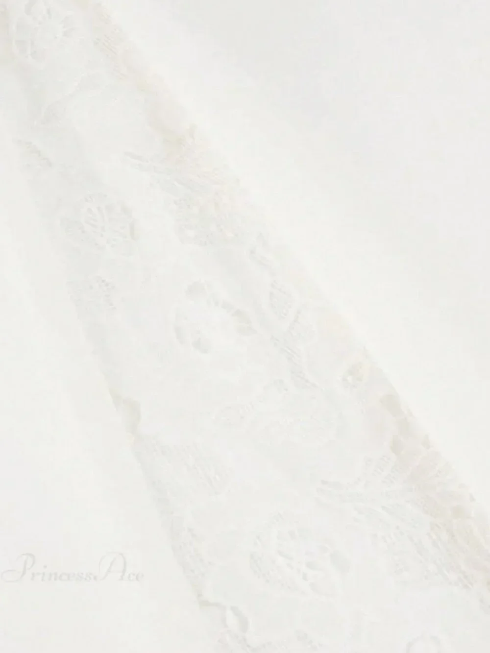 White Elegant Women's Lace Patchwork Overlocked Hem Skirt